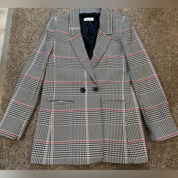 Anine Bing Black White and Red Checkered Blazer - Picture 4 of 10